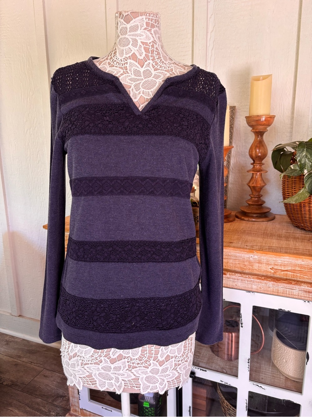 Lucky Brand Knit/crochet Details Top